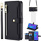 Asuwish Phone Case for Huawei Y6 2019/Y6 Prime 2019/Y6s/Honor Play 8A/Honor8A Wallet Cover with Screen Protector and Leather Zipper Card Holder Slot Kickstand Accessories Hawaii 6Y Pro Women Men Black