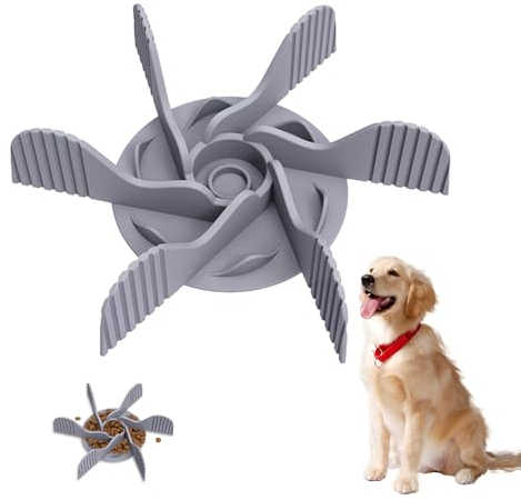 1 Piece Dog Bowl Feeding Insert, Slow Feeder, Anti-Hanging Bowl Dog Leash Insert, Dog Slow Food Bowl, Anti-Suffocation Silicone Dog Bowl, Dog Bowl Accessories (Grey)