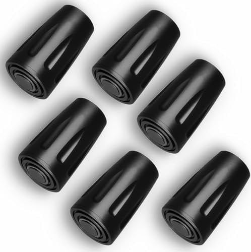 Herreicher Gummipuffer für Wanderstöcke 6PCS - Profi Nordic Walking Stöcke Gummipuffer Gehstock Gummispitzen für Trekkingstöcke Ersatz Gummi Puffer 10-12mm