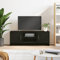 TJROO Mobile Porta TV Nero 102x30x37,5cm Legno Multistrato Mobile Televisione con Ante Consolle