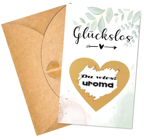 ZELAITE Schwangerschaft verkünden Uroma mit Rubbelkarte, Du wirst Uroma mit Kuvert, Überraschung Geschenk für die Familie