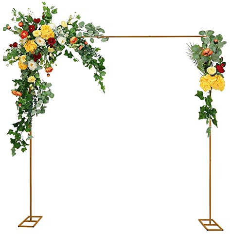 AOOUNGM Arche de Mariage en Métal - Arche carrée Hauteur Réglable - Fleur Arche de Jardin avec Base Large pour Fête Noces/Anniversaire/Baptême - 3x3m