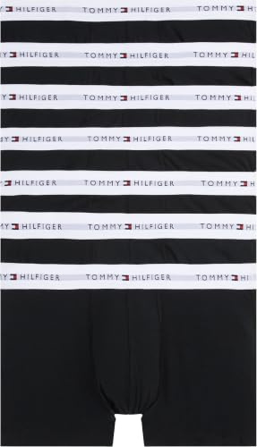Tommy Hilfiger Herren 7er Pack Boxershorts Trunks mit Logobund, Schwarz (Blk/Blk/Blk/Blk/Blk/Blk/Blk), S