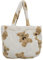 WYLZLKX Damen Umhängetasche aus Stoff mit Lammfell-Muster, Canvas-Handtasche mit Bärenmotiv, große Kapazität, weiche Einkaufstasche, süße Tasche