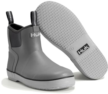 HUK Kids Rogue Wave Shoe, High-Performance Fishing & Deck Boot for Youth, Grey, 4