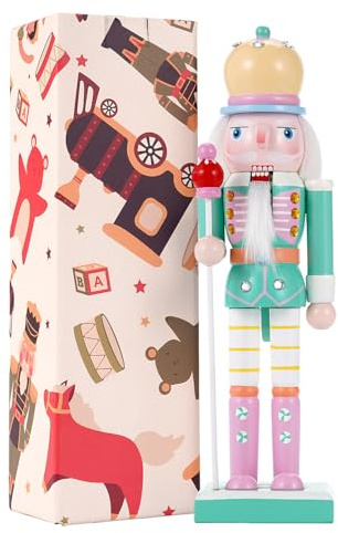 VorFor Nutcracker Soldier,25CM Nutcracker Christmas Decorations Decoration,Wooden Craft Ornament,Home Fireplace Christmas Decorations.