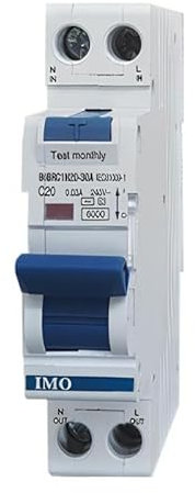 Disjoncteur différentiel 1P+N 32A 30mA - Type A - 6kA - Courbe C - 1 module - IMO