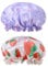 TIESOME Kids Shower Caps, 2 PCS Yellow & Purple Waterproof Double Layers Shower Caps Cute Rabbit Bonnets Elastic Band Bonnet Satin and Eva Soft Kids Sleeping Cap Reusable Shower Cap for Kids