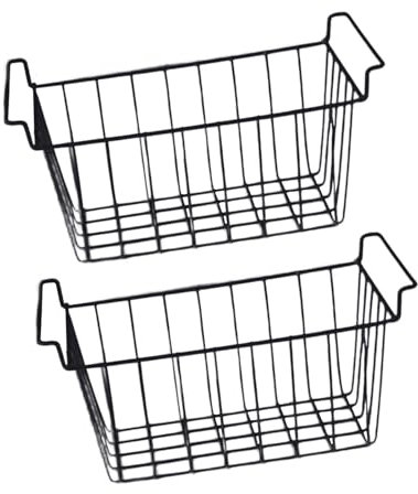 Milageto 2 Piezas Organizador de congelador Divisor de Compartimentos para refrigerador Organizador de despensa Cesta de Alambre para congelador, 42.5 Cm X 24.5 Cm X