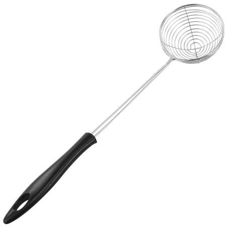 9 Stück Küchensieb Edelstahl Seiher Nudelsieb Fondue Sieb Schöpflöffel Sieb Siebkelle Abtropfsieb Lebensmittelsieb Schlitzlöffel Skimmer Löffel für Hot Pot Küche Backen Kochen