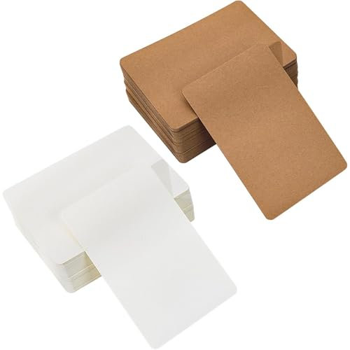 100 Stück Blanko Postkarten (10x15 cm), Weiße & Braune Leere Papierkarten für Bastelprojekte, Hochzeitskarten, Graffiti, Schule & Büro