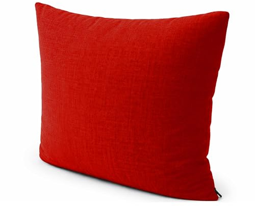 POKAR Coussin pour Palettes Euro - 1x Petit Coussin 40 x 40, très Confortable, Canapé de Jardin, Intérieur et Extérieur, sans Palette, Rouge