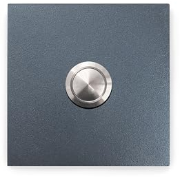 KTC-Home Campanello per porta di alta qualità, colore antracite, pulsante bombato, dimensioni: 7 x 7 cm, RAL 7016, resistente ai raggi UV e alle intemperie, verniciato a polvere