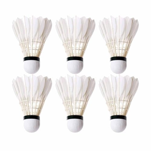 Liakyunf 6 Stück Badminton Federbälle Federn, Badminton Feather Shuttle, Badmintons Bälle Feder, Professionelle Entenfeder-Badmintons-Federbälle Für Indoor Outdoor Sport