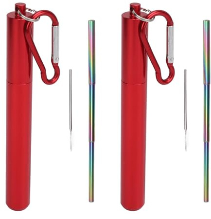 Paglia di metallo pieghevole bere portatile paglia telescopica per il viaggio