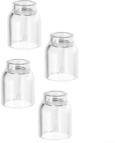 Quartz Shield Cup Düsen 6# für 13N10-4 Pack, Glas für WIG-Schweißbrennerspitzen, kompatibel mit WP-9/20/25 Serie für industrielle Metallbearbeitung und Herstellung