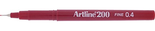 Artline 200 Dark Red Fineliner Technical Drawing Pens - Pack 12