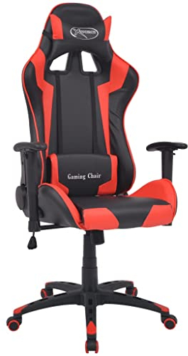 vidaXL Bürostuhl Gaming-Stuhl Neigbar Schreibtischstuhl Drehstuhl Racing Sportsitz Chefsessel Bürosessel Gamingstuhl Kunstleder Rot