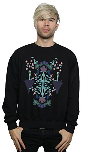 Disney Men's Mary Poppins Floral Collage Sweatshirt Black X-Large
