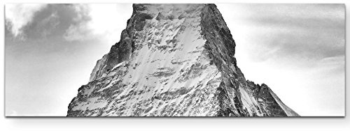 Leinwandbilder | Bilder Leinwand 150x50cm Matterhorn in schwarz – weiß