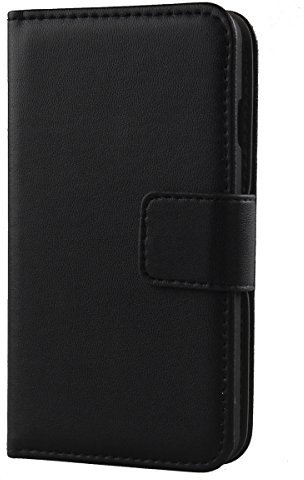 Lankashi Flip Premium Echt Leder Tasche Hülle Für Cat S61 5.2 Lederhülle Handyhülle Schutzhülle Klapphülle Handytasche Handy Schale Etui Brieftasche Wallet Cover Case (Schwarz)