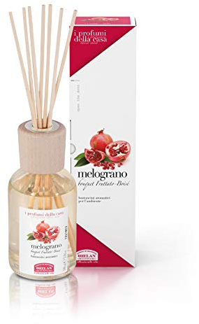 Helan, I Profumi della Casa, Profumatore per Ambienti al Melograno - Profumo Ambiente con Bastoncini per Diffusori dalla Fragranza Fruttata, con Bacche di Rosa e Note di Vaniglia, 100ml, Made in Italy
