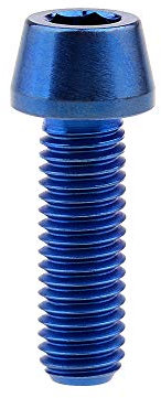 Yaruijia Boulon en titane M8 x 15 20 25 30 35 40 45 50 mm Vis Allen à tête conique pour pièces de vélo et moto Pas de 1,25 mm (M8 x 25 mm, bleu)