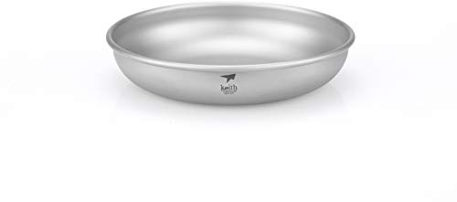 Keith Assiettes Titanium – Assiettes de Camping légères avec Bords roulés, Design empilable, résistantes à la Corrosion pour Les Repas en Plein air, Le Camping, Les collations et Les Repas (250 ML)