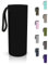 spottle® Custodia in neoprene per piatti in vetro da 550, 750 e 950ml, Porta Bottiglia Acqua in Neoprene con con pratica cappio di trasporto realizzata in neoprene ecologico (Nero, 750ml)