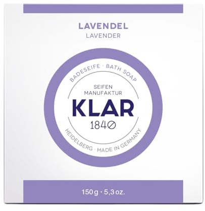 Klar Seifen Badeseife Lavendel 150g, Cosmos zertifiziert, palmölfrei, geeignet für normale Haut, Seife 10969