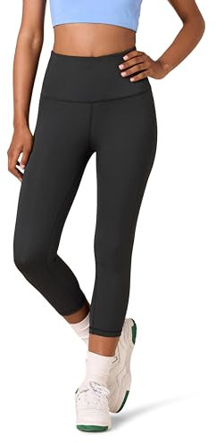 Amazon Essentials Leggings Capri Sportivi Modellanti per Allenamento a Vita Alta (Disponibili in Taglie Forti) Donna, Nero, L