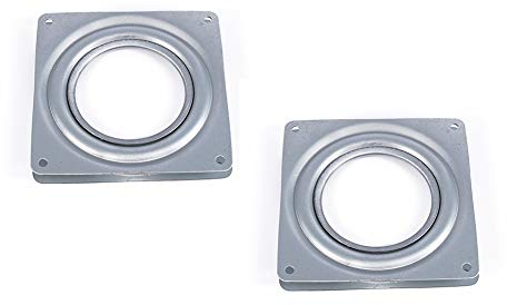 Drehteller / Drehteller aus Metall, quadratisch, 10,2 cm, Drehteller aus Metall, Lazy Susan, Kugellager, für Esstische, Eckschränke, Drehteller aus verzinktem Stahl, 95 x 95 mm, 2 Stück