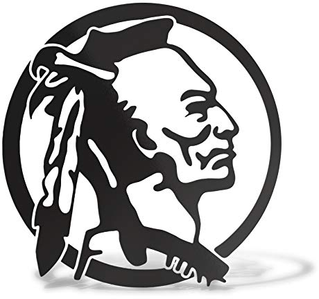 Erreinge prespaced Aufkleber Schwarz 15cm - Indian Native American Rechts - Vinyl-Aufkleber Aufkleber Aufkleber Mural Laptop Auto Moto Helm Camper