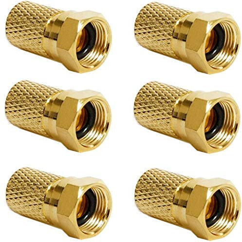 10x F-Stecker 7mm mit Gummidichtung für Koaxialkabel Satelliten Antennenkabel Koax Sat Kabel *STARK*