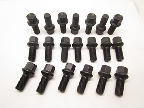 Kit 20 Bulloni Ruota Neri Compatibili Con MERCEDES CLASSE A B C V CLA SLK CLC VITO Fissaggio Ruote Gomme Cerchi In Acciaio e In Lega in Ferro Farad MADE IN ITALY