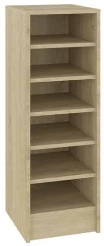 vidaXL Mueble Zapatero Organizador de Zapatos Armario Pasillo Almacenaje Taburete Puf Caja Banco Estantería de Contrachapada Roble Sonoma 31,5x35x90cm