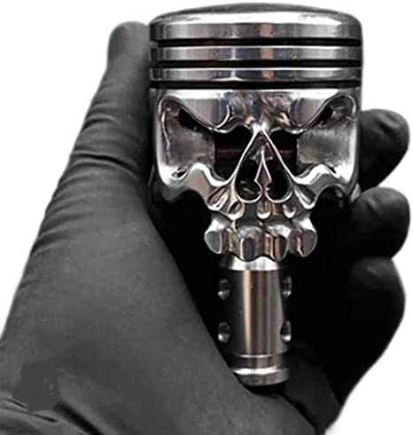 AISHANGJIA Schaltknauf Aus Motorrad-Kolben, Schalthebel, Dekorativer Edelstahl, Totenkopf-Form, Schalthebel, Schaltknauf FüR Automatisches Schaltgetriebe (C)