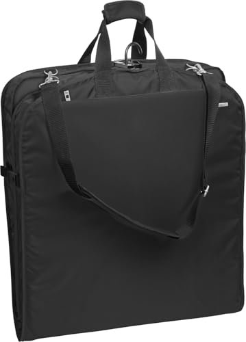 WallyBags Premium Reise Kleidersack, Schwarz, 52-Inch, Premium-Reise-Kleidersack mit Schultergurt und Zwei großen Taschen für Damen und Herren, 132,1 cm