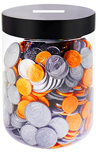 Mczcent Sparschwein, Sparbüchse Transparent für Münzen, Spardose Plastik Durchsichtig, Grosse Spardosen Piggy Coin Money Saving Bank Münzen Jar Box für Jungen Mädchen Kinder Erwachsene