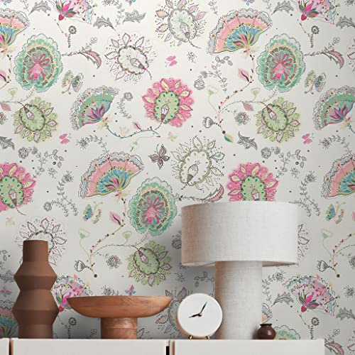 A.S. Creation House of Turnowsky 388991 Wallpaper Floral White Colourful - Non-Woven Wallpaper Country House Style - 10.05 m x 0.53 m - Made in Germany