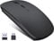 Kabellose Maus für Laptop Wiederaufladbar, Tragbare 2,4 GHz Funkmaus mit USB/USB-C Zwei Empfänger für Computer - Kompatibel mit TypeC-Gerät/AppleMacBook Air/Pro,iPad,Mac,Chromebook,Tablet,PC (Schwarz)