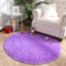 VOFUSHON Schlafzimmer Shaggy Plüsch runden Teppich Bunte Batik Faux Flauschiger Samt Moderne Innenteppiche Lange Haare Fell Optik Gemütliches Bettvorleger Sofa Matte Carpet(Lila,120 x 120 cm)