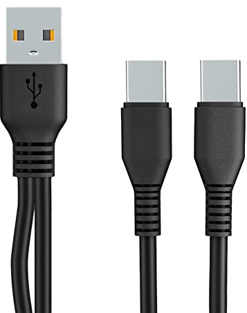 Cable USB C de doble cabeza 2 en 1 tipo C cable de carga corto doble USB C cable de carga rápida multi cable de carga y transmisión de datos