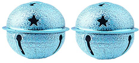 10 Stück 4cm Glöckchen zum Basteln,Glöckchen,Weihnachtsglöckchen,Rostschutz Glöckchen, Metallglöckchen Optimal für Handwerk, Schmuck, Festival Dekoration,Haustier Glocken,Blau A