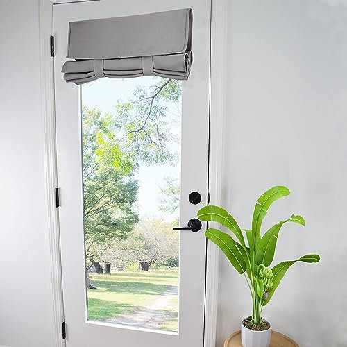 WdFour Side Door Curtains, Door Window Covering, Room Darkening, Solid Color, Light Gray, 34W x 80L Inches, 1 Panel