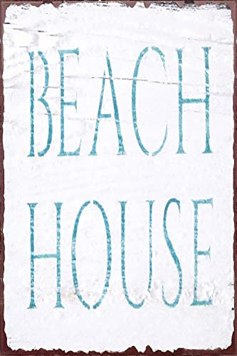 Rustikale Stranddekoration, Distressed Beach House Schild, primitive Landhaus, Heimdekoration, Strand, Bauernhaus-Stil, rustikale Küstenwanddekoration, Einweihungsgeschenk, Dekoration, 30,5 x 40,6 cm