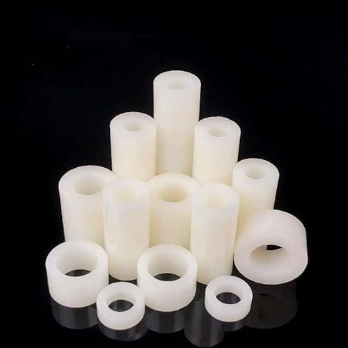 20/50 Stück M3 M4 M5 M6 M8 Weißes ABS-Nylon-Kunststoff-Abstandshalter ohne Gewinde runder hohler Abstandshalter for Leiterplatten-Abstandshalter (Color : White ABS Spacer, Size : M3X3 50PCS)