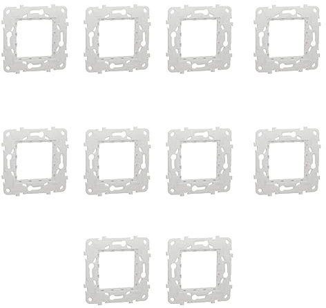 RASMACOR | Pack 10 Unidades Bastidor plásico sin garras | SCHNEIDER New Unica NU7002P | Bastidor de plástico para serie NEW UNICA | 2 Módulos