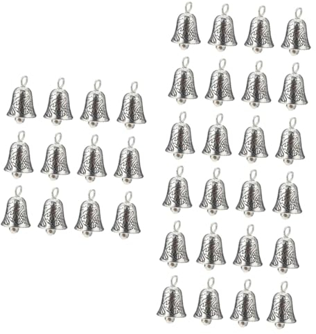 COHEALI 60 Stk Glockenanhänger Glöckchen Zum Selbermachen Von Schmuck Silberne Glöckchen Zum Basteln Weihnachtsklingel Weihnachtsglockenverzierung Kleine Glocken Tibet Legierung Miniatur