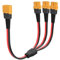 ELFCULB XT60 Y Splitter,12AWG XT60 Kabel 1 Stecker auf 3 Buchse Kabel für Drohne Quadcopter Lipo Akku(30cm)